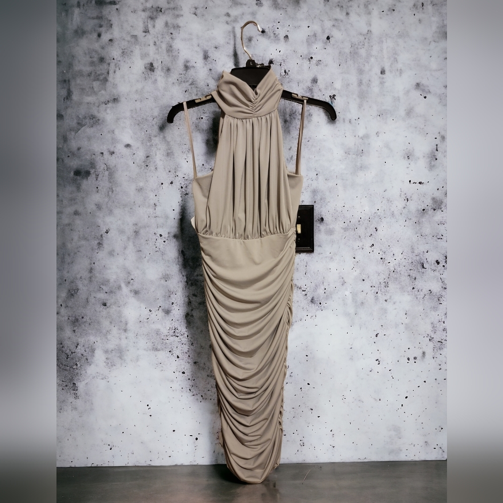 Ax Paris Gray Ruched Dress NWT